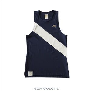 Tracksmith Van Cortlandt Singlet Navy Blue White